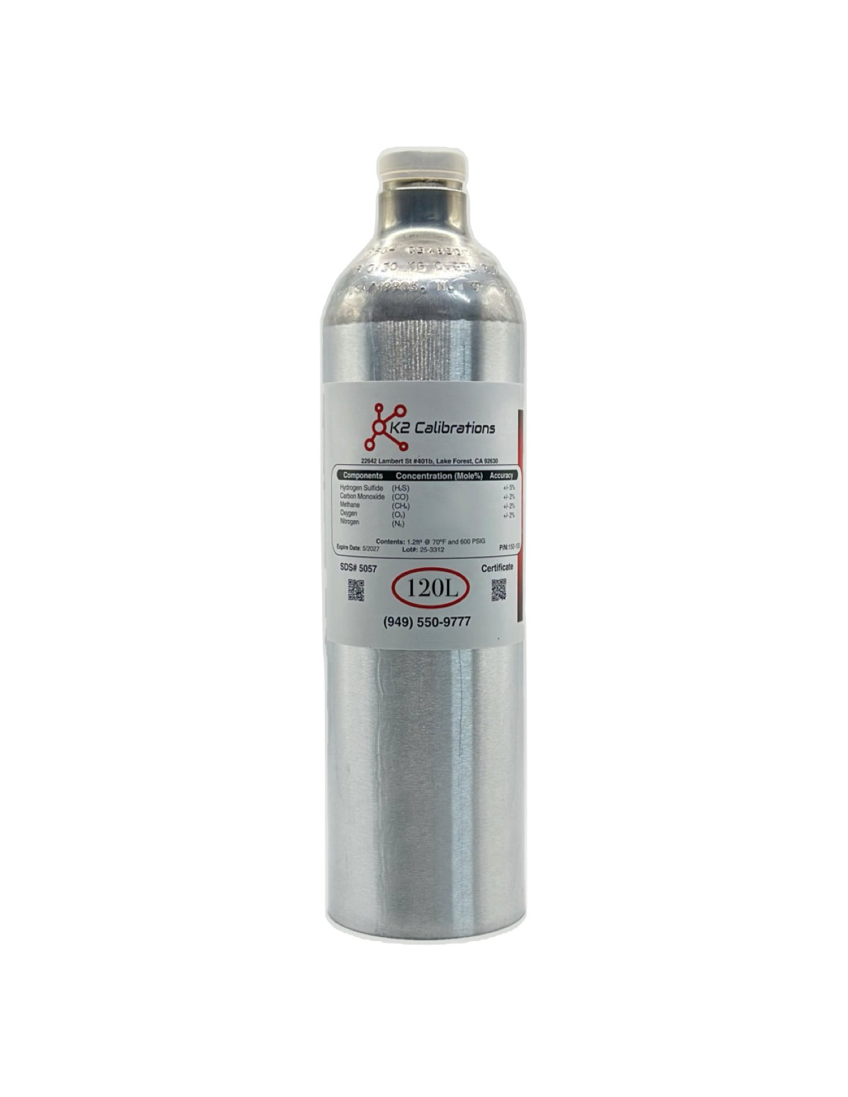 K2 Calibrations: SENKO Equivalent 4-Gas Calibration Gas Mix | 155-5100